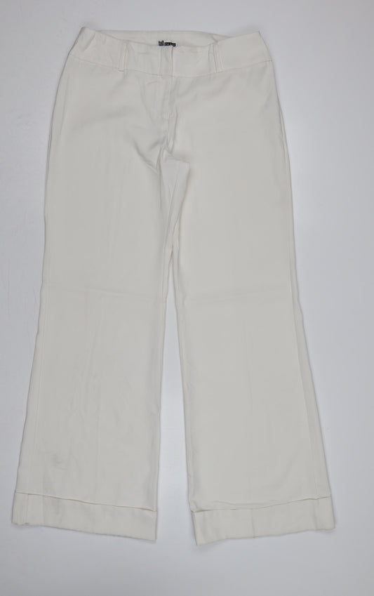 Tall The Look Women Ivory UK 14 Wide-Leg Dress Trousers Tall