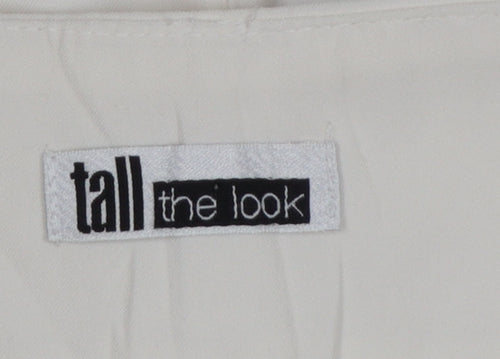 Tall The Look Women Ivory UK 14 Wide-Leg Dress Trousers Tall