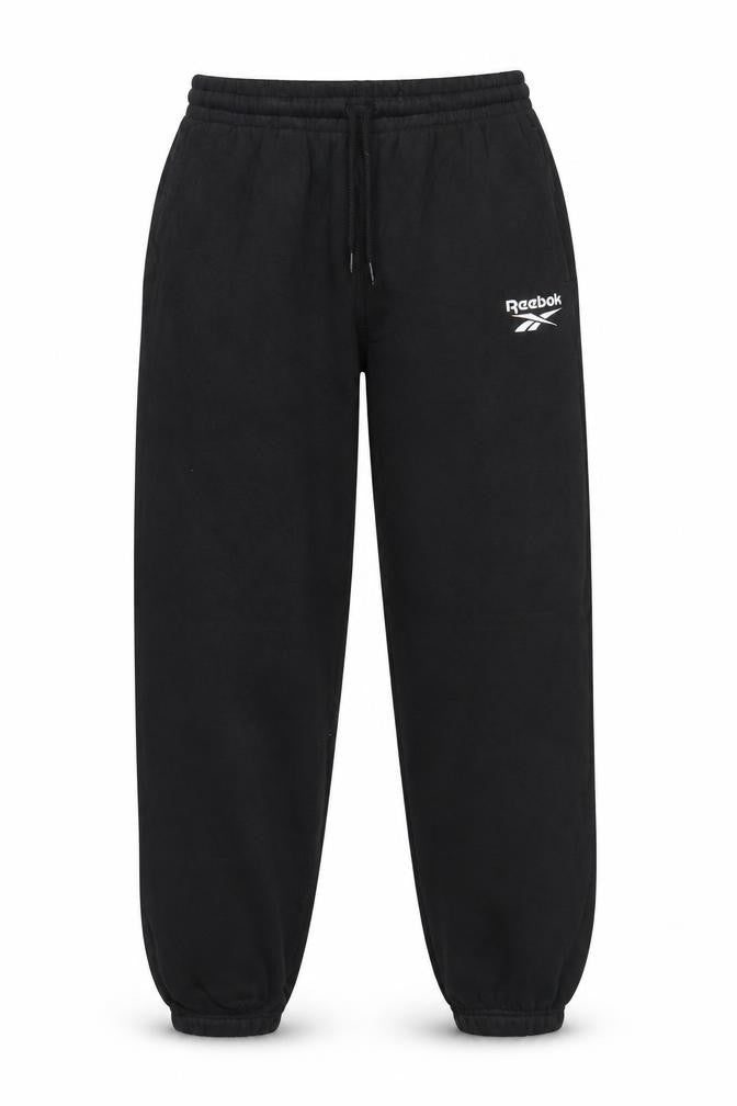 Front view of Reebok Women’s Black XS Logo Cuffed Jogger Sweatpants