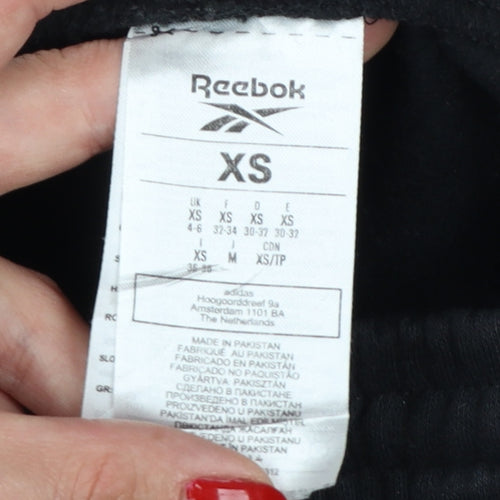 Reebok Women’s Black XS Logo Cuffed Jogger Sweatpants