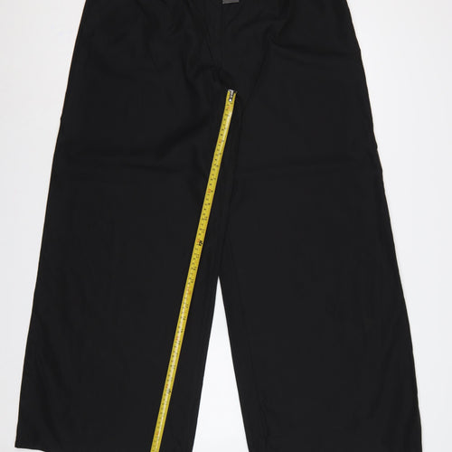 Boohoo Women Black White High Rise Wide-Leg Dress Pants UK 12