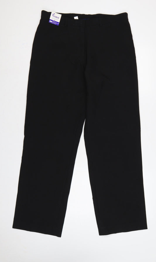 Premier Women’s Black Size 16R Straight Leg Workwear Trousers PR530