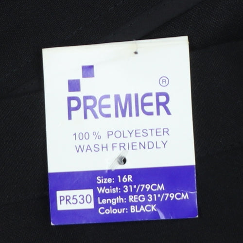 Premier Women’s Black Size 16R Straight Leg Workwear Trousers PR530
