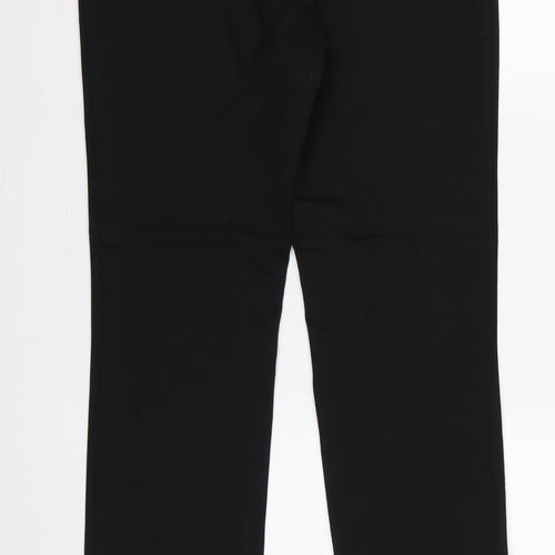 Marks and Spencer Women Black UK 12 Straight Tailored Trousers Zip Pockets