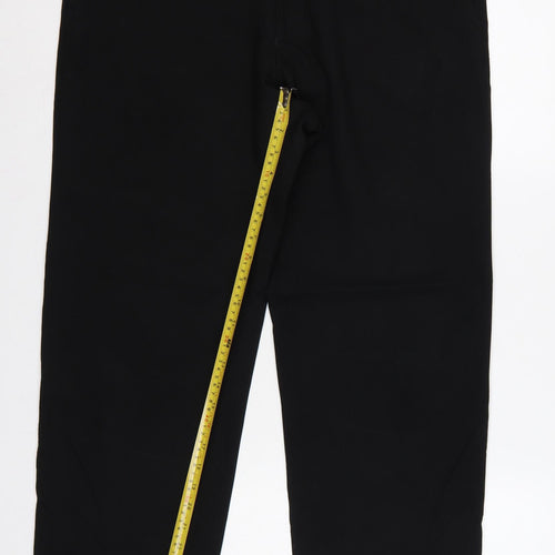 Marks and Spencer Men Black 36 Regular Straight Dress Trousers 36/29