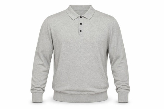 Gap Men's Grey M Cotton Collared Henley Knit Jumper Long Sleeve