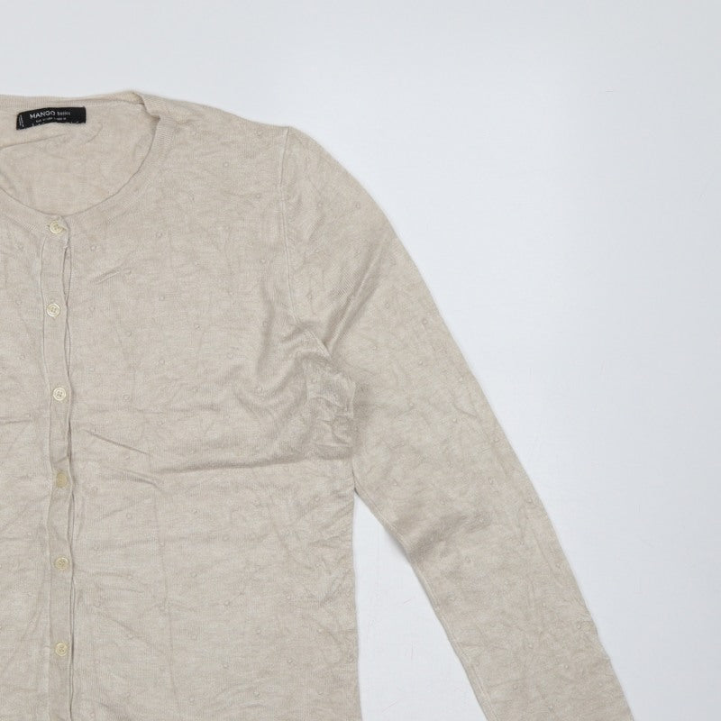 Additional view of Mango Women Beige M Button Front Long Sleeve Knit Cardigan
