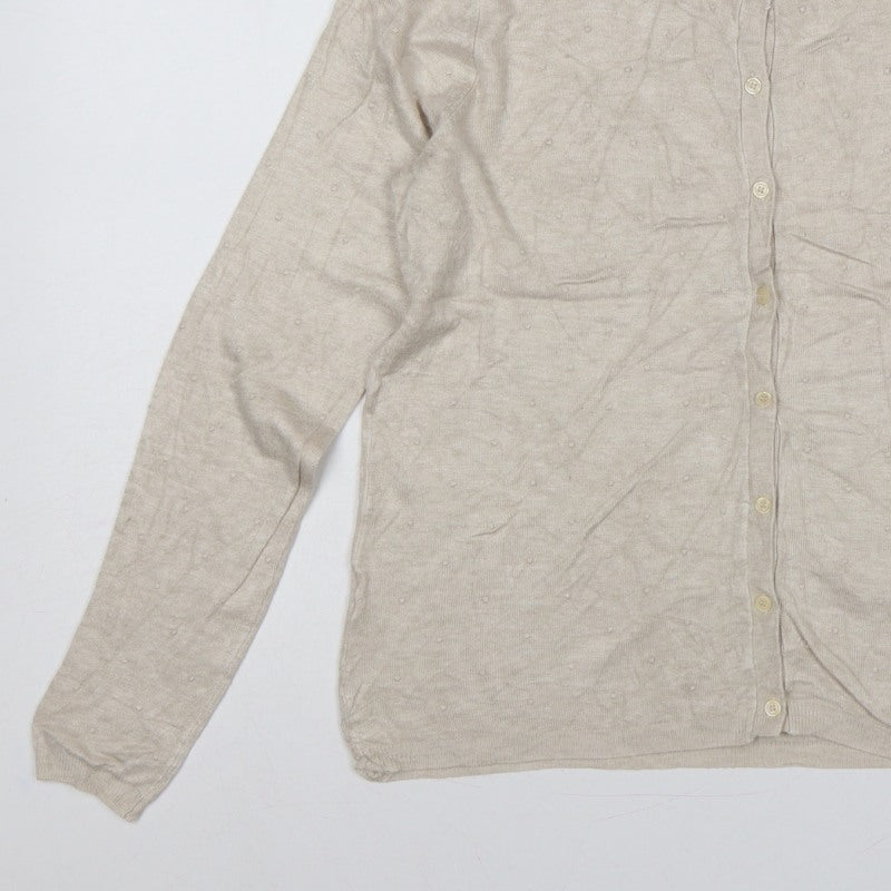 Additional view of Mango Women Beige M Button Front Long Sleeve Knit Cardigan