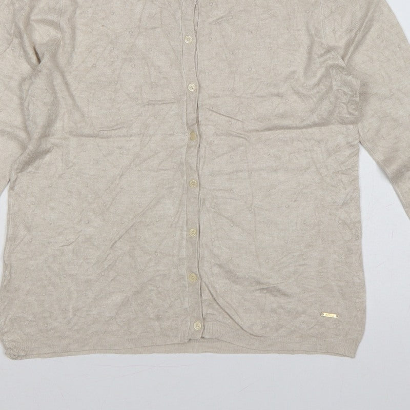 Additional view of Mango Women Beige M Button Front Long Sleeve Knit Cardigan