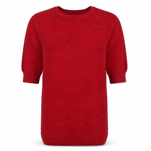 French Connection Women Red M Knee Length Jumper Dress Cotton Knit