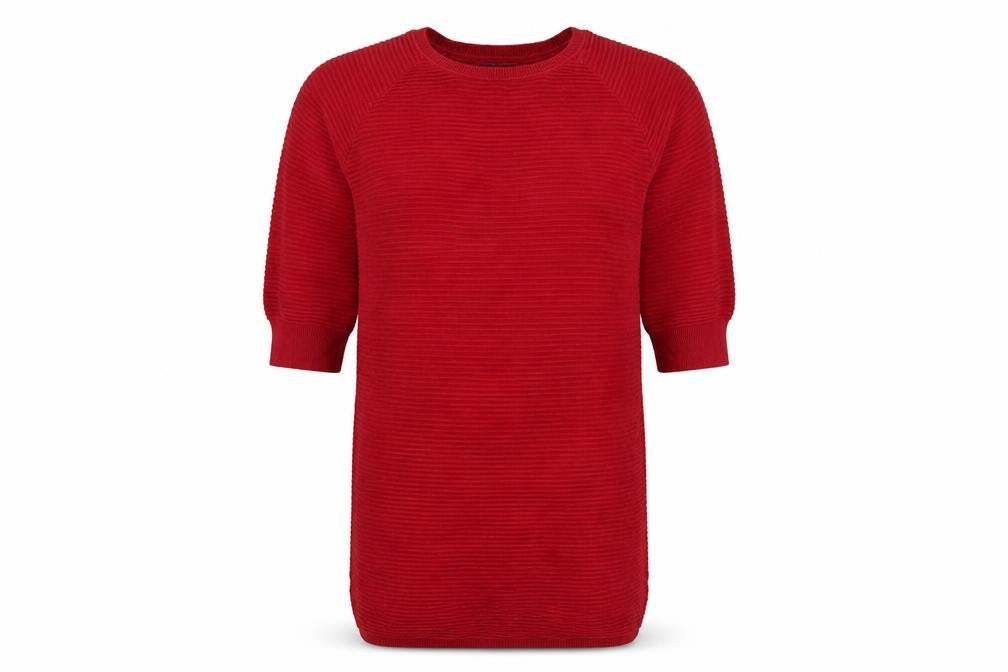 French Connection Women Red M Knee Length Jumper Dress Cotton Knit