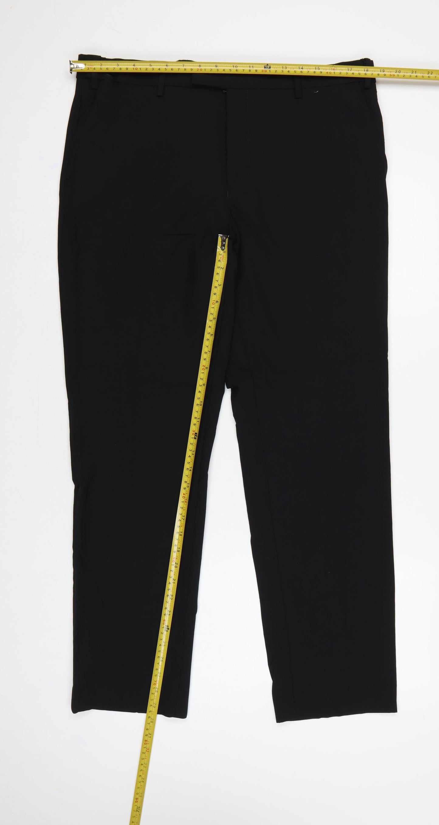 Marks and Spencer Men’s Black 36/31 Wool Blend Tailored Dress Trousers