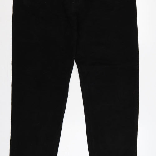 Linea Jeans Men’s Black 38R Regular Straight Cotton Trousers
