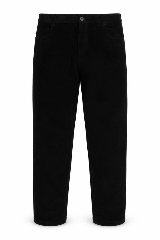 Linea Jeans Men’s Black 38R Regular Straight Cotton Trousers