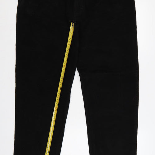 Linea Jeans Men’s Black 38R Regular Straight Cotton Trousers