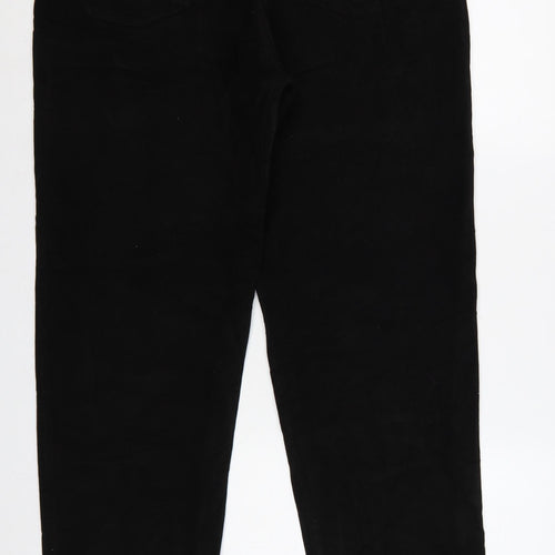 Linea Jeans Men’s Black 38R Regular Straight Cotton Trousers
