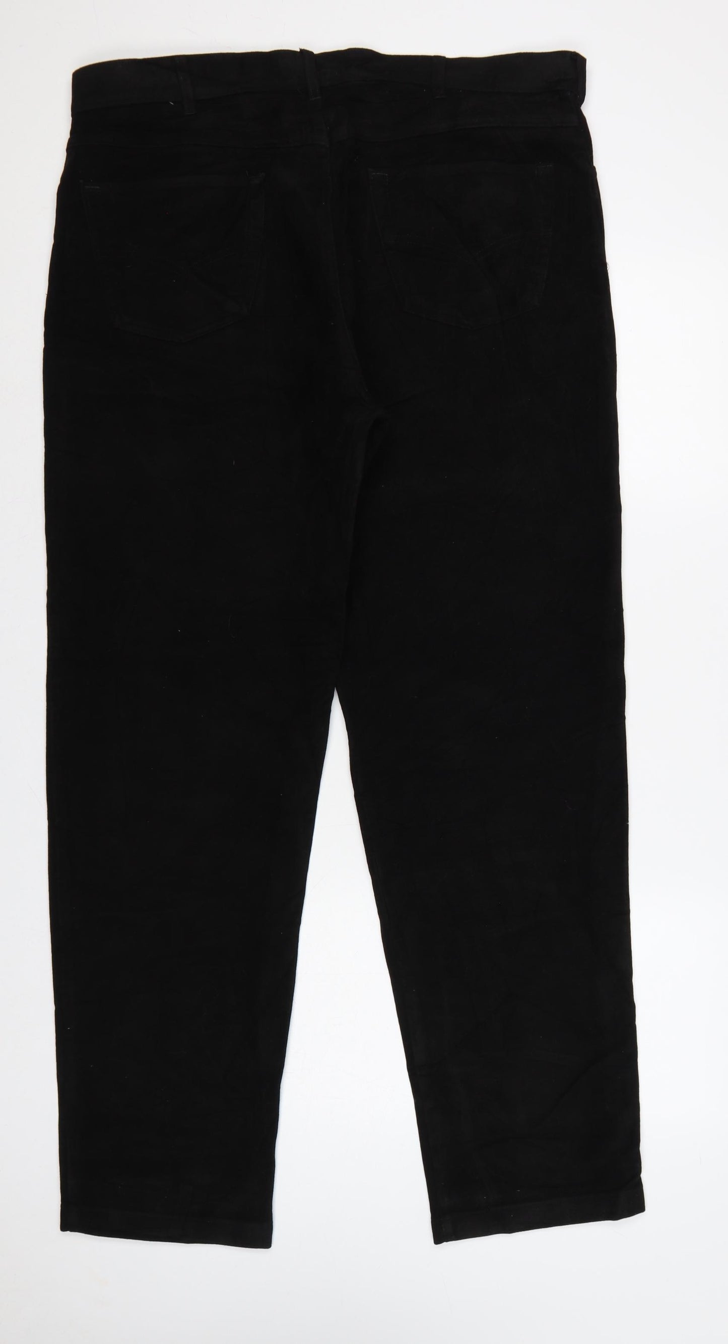 Linea Jeans Men’s Black 38R Regular Straight Cotton Trousers