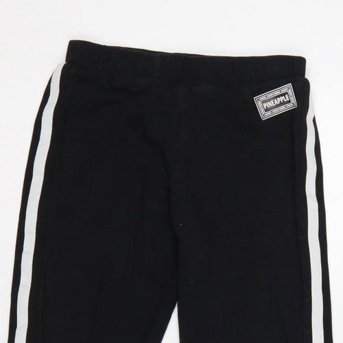 Pineapple Girls Black 11-12 Years Jogger Sweatpants Side Stripe