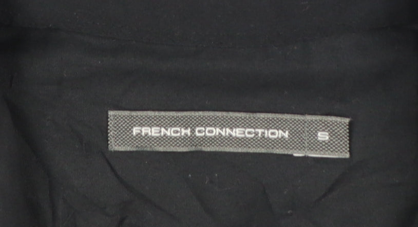 French Connection Men's Black S Long Sleeve Point Collar Button-Up Shirt