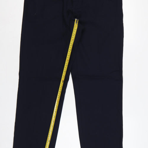 Marks and Spencer Men's Navy 34/31 Tailored Fit Dress Trousers