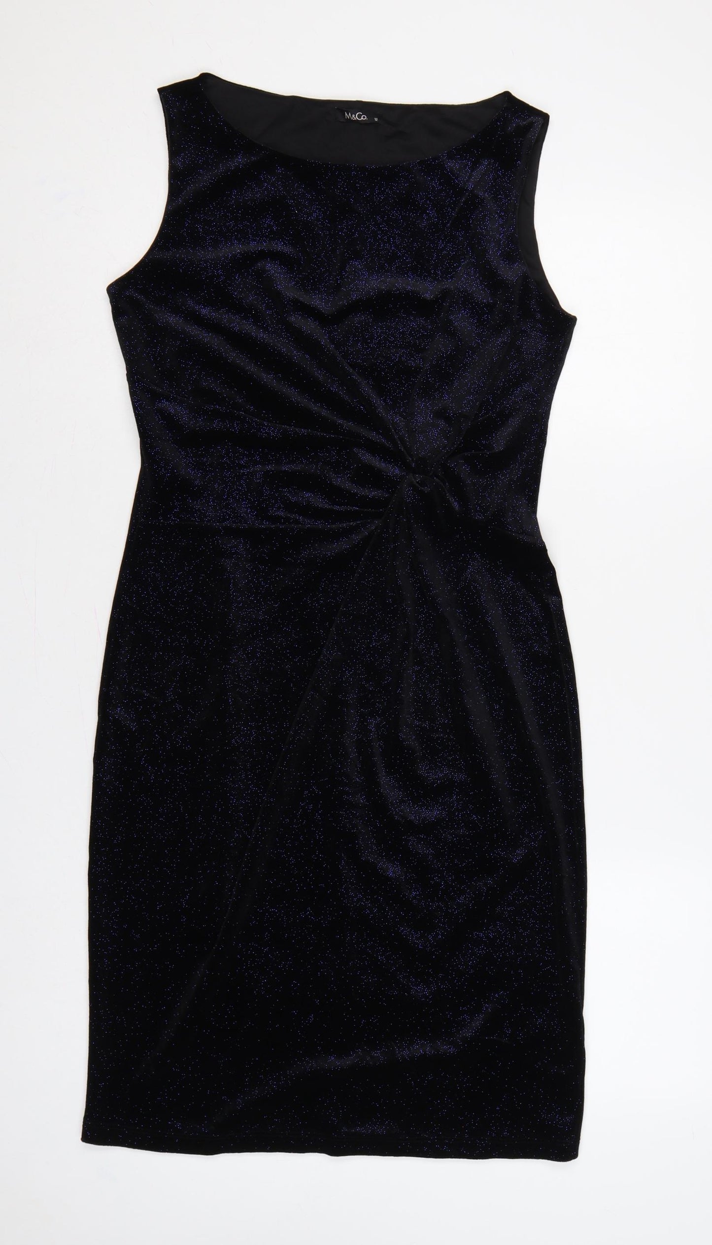 M&Co. Women’s Blue Glitter Bodycon Knee Length Party Dress UK 12