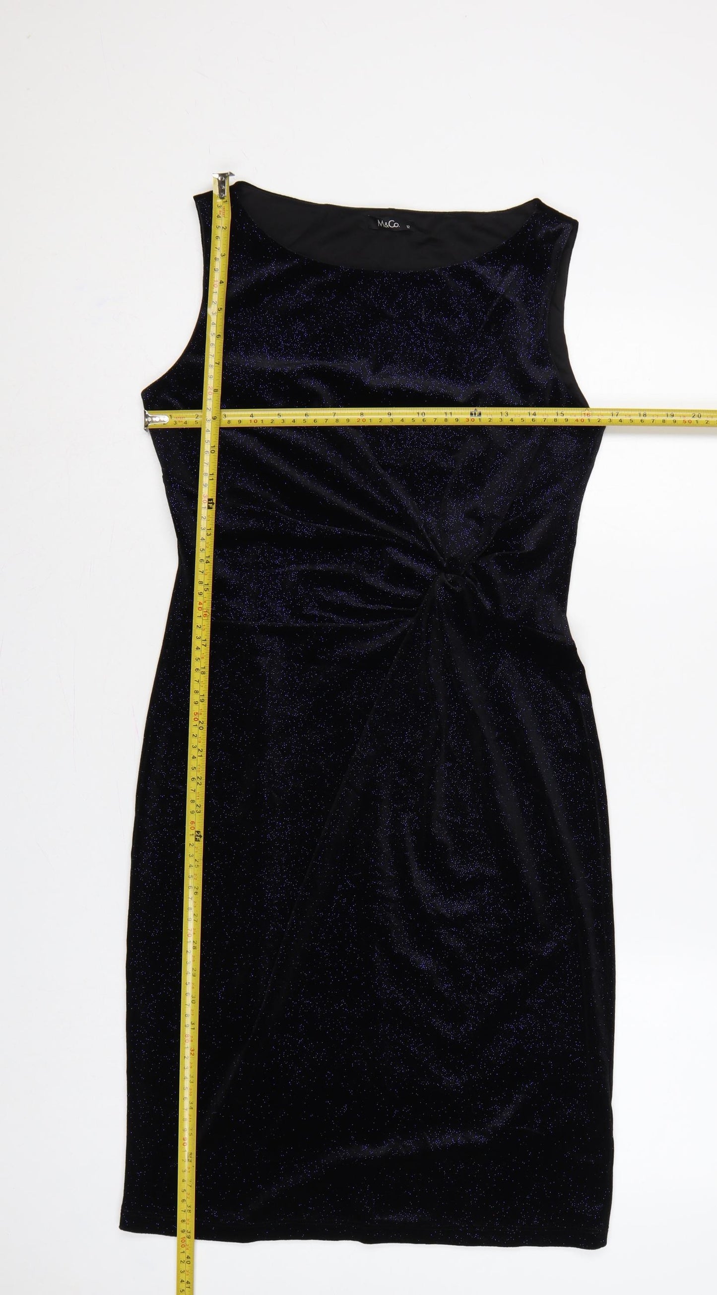 M&Co. Women’s Blue Glitter Bodycon Knee Length Party Dress UK 12