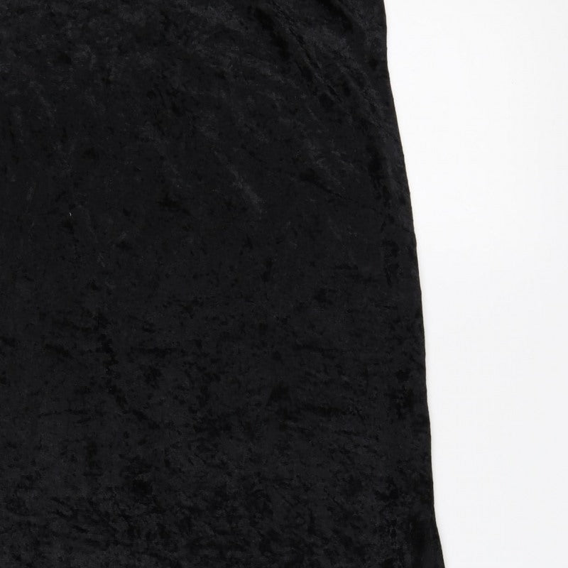 Transmission London Women’s Black Size 16 Velvet Long Slip Dress