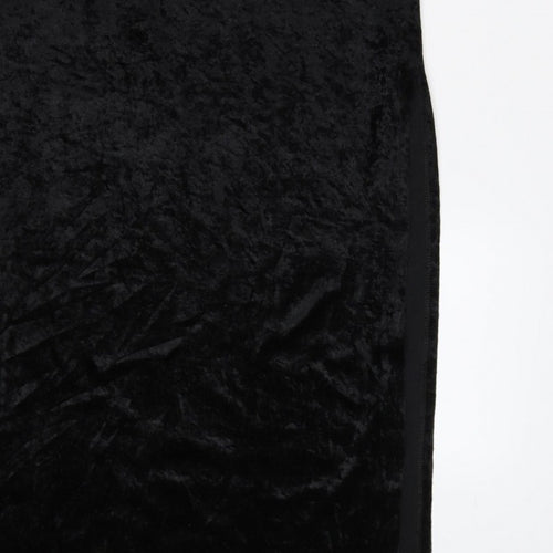 Transmission London Women’s Black Size 16 Velvet Long Slip Dress