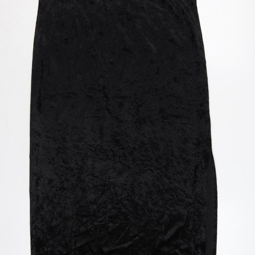 Transmission London Women’s Black Size 16 Velvet Long Slip Dress