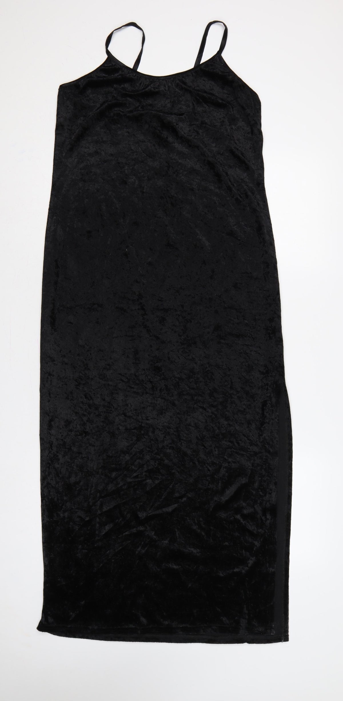 Transmission London Women’s Black Size 16 Velvet Long Slip Dress