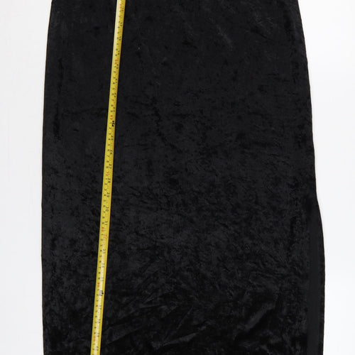 Transmission London Women’s Black Size 16 Velvet Long Slip Dress