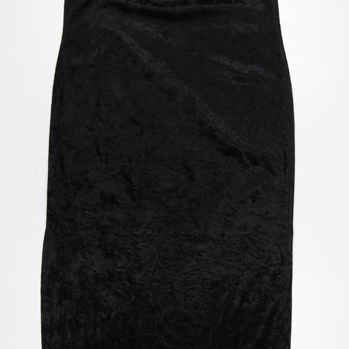 Transmission London Women’s Black Size 16 Velvet Long Slip Dress
