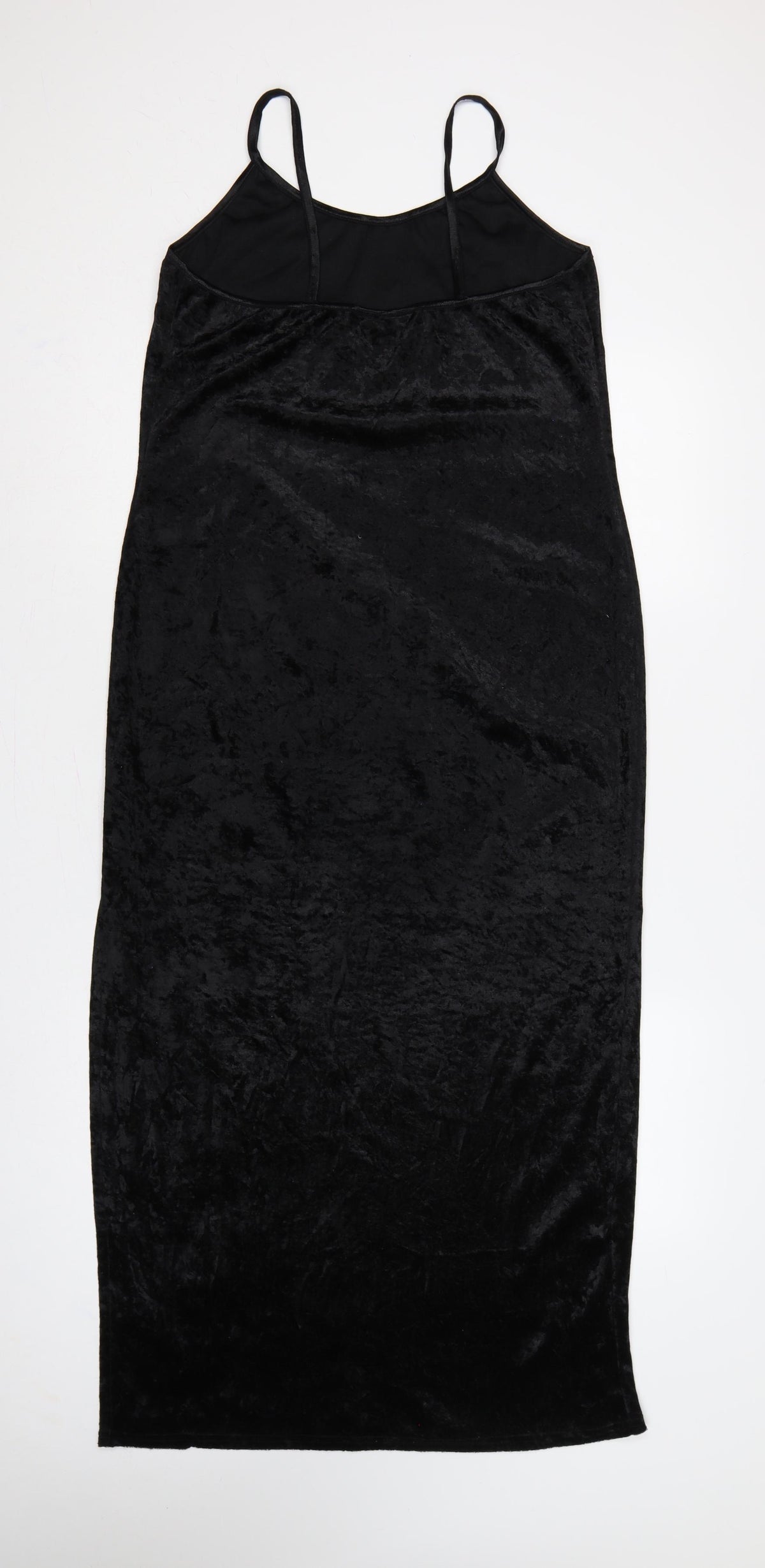 Transmission London Women’s Black Size 16 Velvet Long Slip Dress