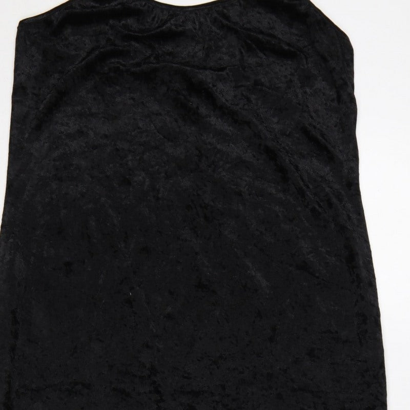 Transmission London Women’s Black Size 16 Velvet Long Slip Dress