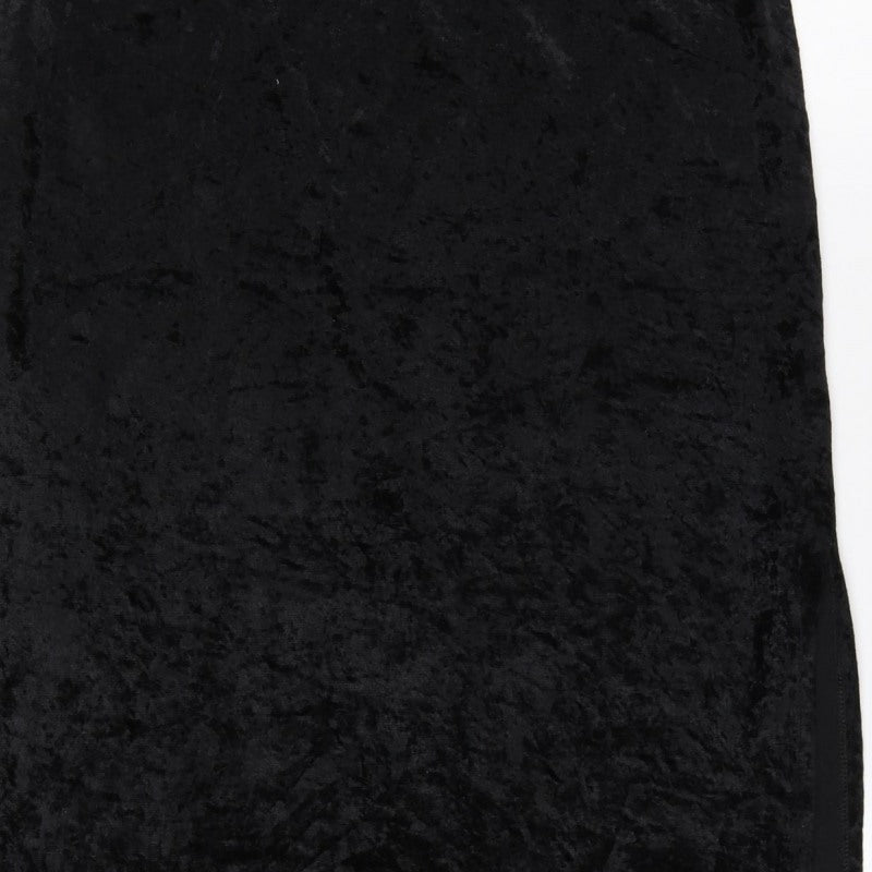 Transmission London Women’s Black Size 16 Velvet Long Slip Dress