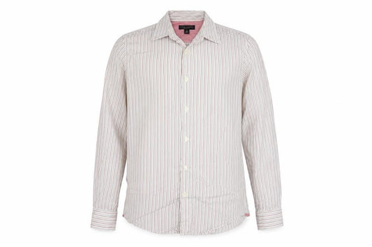 Front view of Banana Republic Men’s S Multicoloured Striped Classic Fit Button-Up Shirt