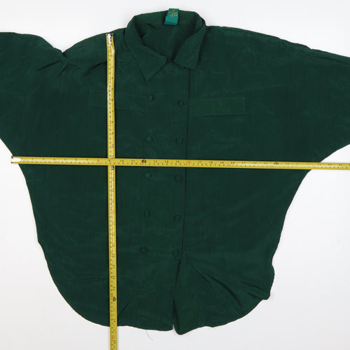 Canda Women Green UK 16 Basic Double-Breasted Button-Up Blouse