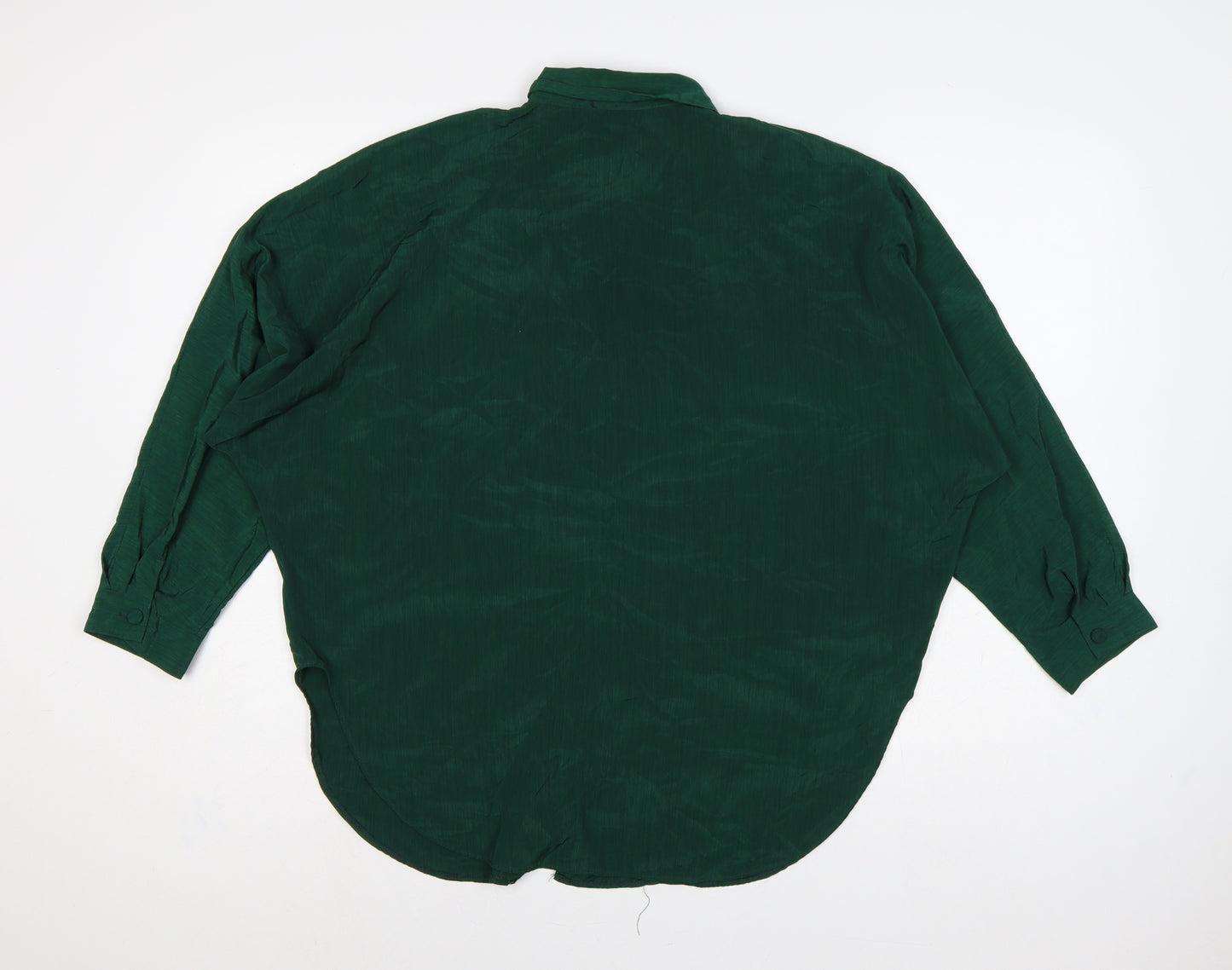 Canda Women Green UK 16 Basic Double-Breasted Button-Up Blouse