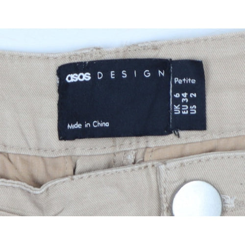 ASOS DESIGN Women’s Beige Petite UK 6 Tapered Chino Trousers