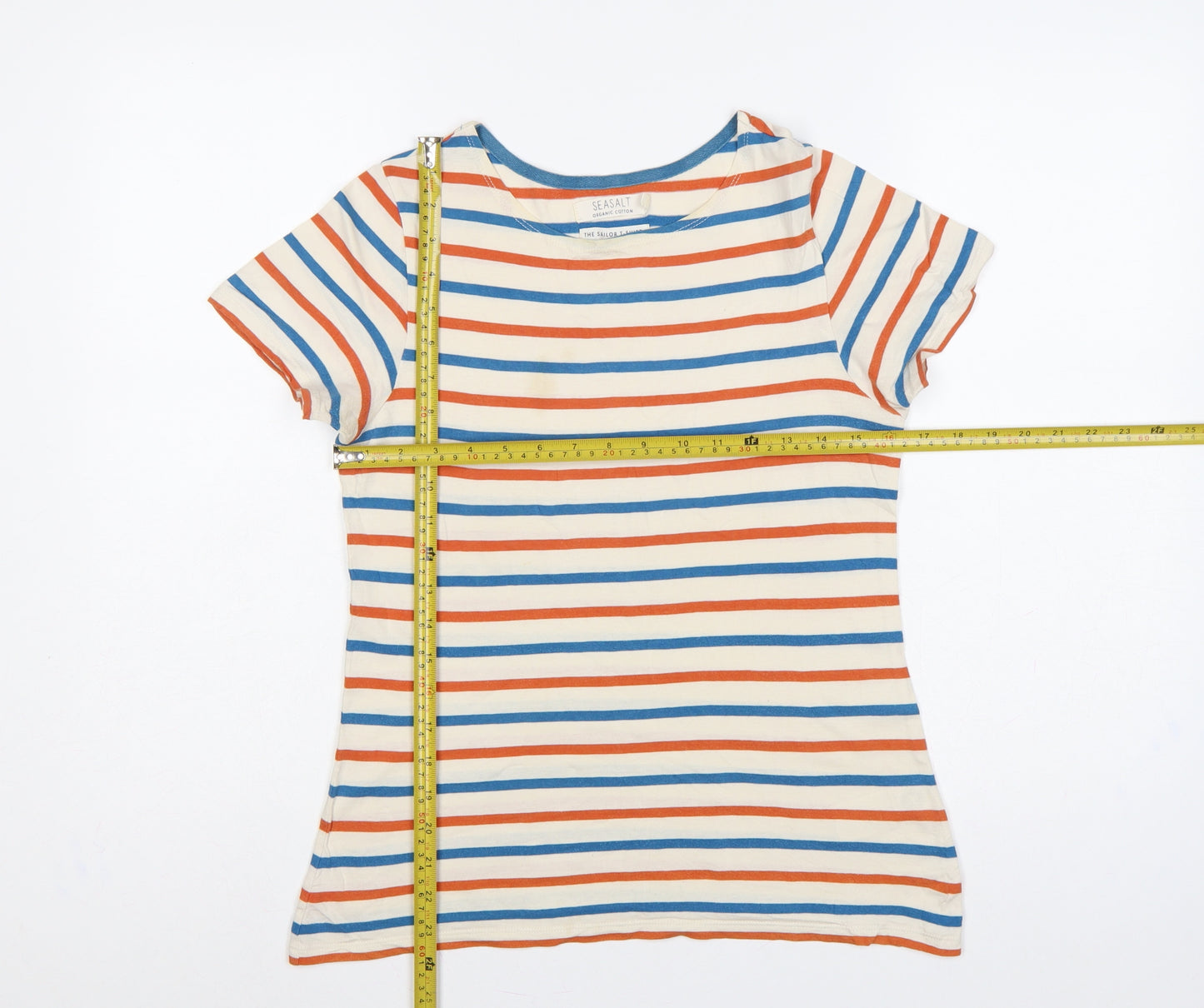 Seasalt Women Multicoloured UK 10 Sailor Striped Organic Cotton T-Shirt
