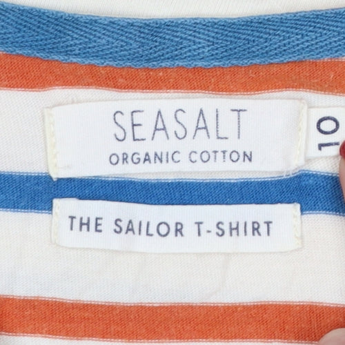 Seasalt Women Multicoloured UK 10 Sailor Striped Organic Cotton T-Shirt