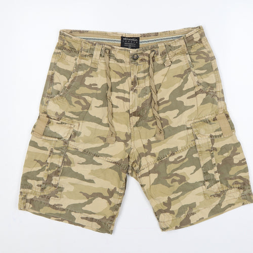 Burton Menswear Men’s Multicoloured Camo Cargo Shorts 32in Cotton