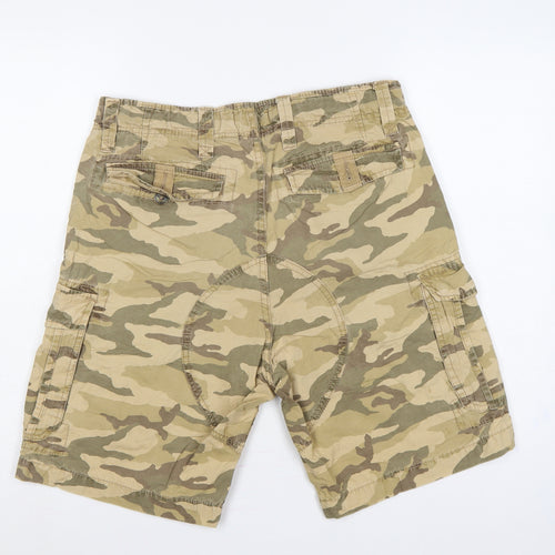 Burton Menswear Men’s Multicoloured Camo Cargo Shorts 32in Cotton