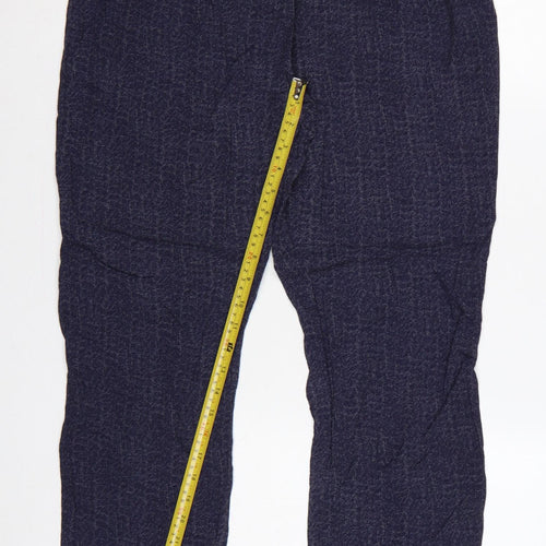 Per Una Women’s Blue Geometric Jersey Trousers UK 12 Short
