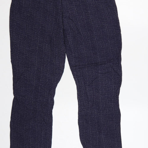 Per Una Women’s Blue Geometric Jersey Trousers UK 12 Short