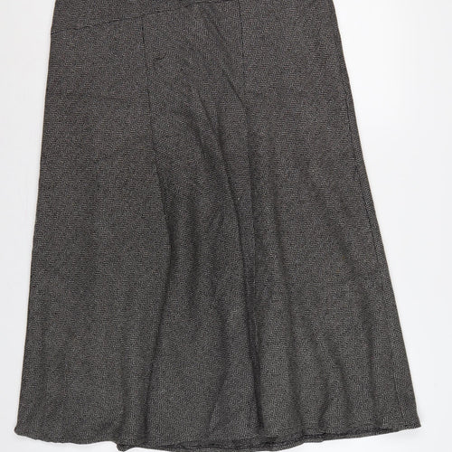 Marks & Spencer Women Grey Herringbone A-Line Long Skirt UK 16