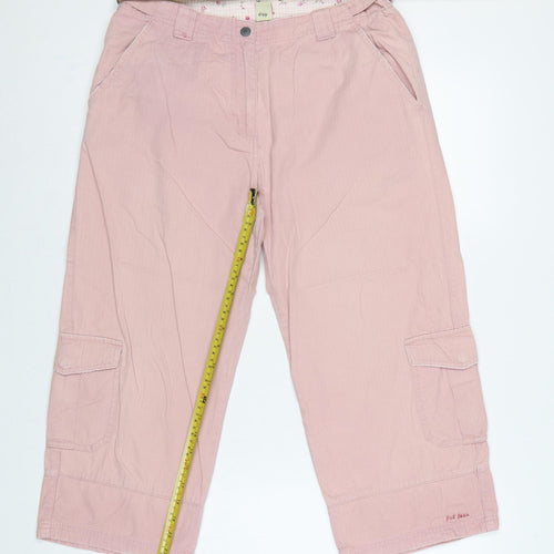Fat Face Women Pink UK 12 Cotton Cargo Capri Trousers Pockets