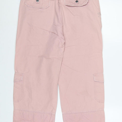 Fat Face Women Pink UK 12 Cotton Cargo Capri Trousers Pockets