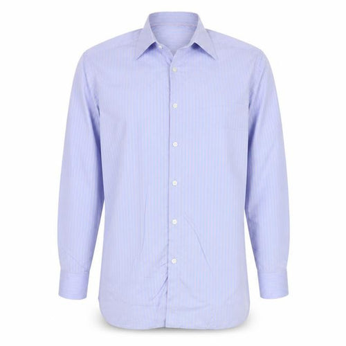 Marks and Spencer Autograph Men's Blue Pink Stripe 16.5 Cotton Dress Shirt