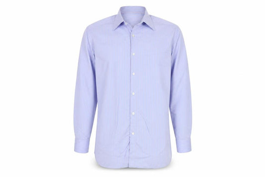 Marks and Spencer Autograph Men's Blue Pink Stripe 16.5 Cotton Dress Shirt